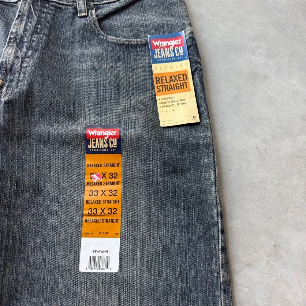 Wrangler Jeans Co Premium Relaxed Straight Jeans 33x32 Dark Wash 99VAWHH